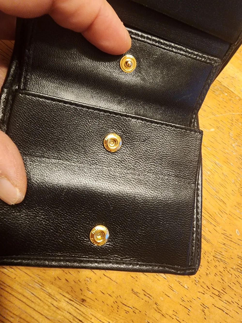 black Miu Miu Small Matelassé Nappa Leather Wallet